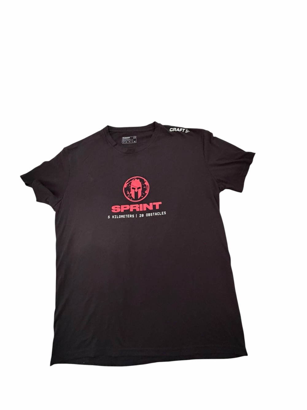 Craft Spartan Race Sprint Finisher T-Shirt Men's XL Black 5K 20 Obstacles Snake